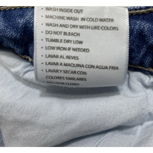 Kancan Jeans Junior Size 13 Destroyed Medium Wash Denim Straight Stretch Hi Rise - Picture 12 of 12